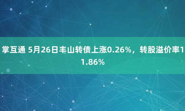 掌互通 5月26日丰山转债上涨0.26%，转股溢价率11.86%